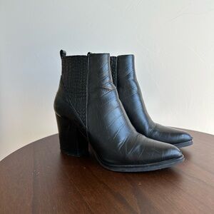 Marc Fisher LTD Alva Pointy Toe Booties  in Black Croc